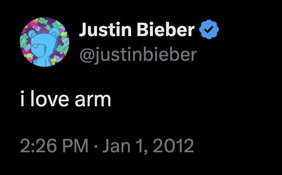 graphic design - Justin Bieber i love arm